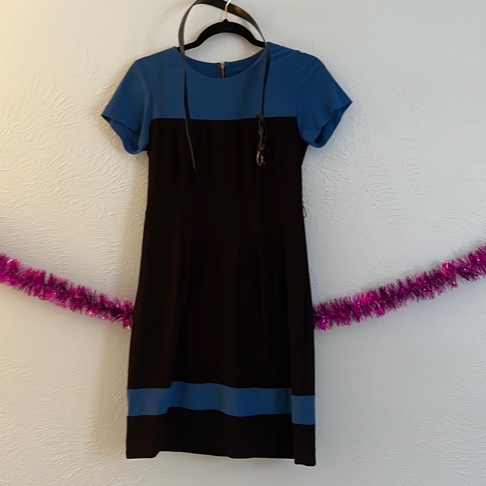 Darling black and blue office or church dress
